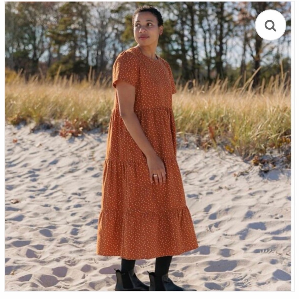 Tradlands Chalet Tiered dress in Sienna Polka Dot